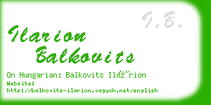 ilarion balkovits business card